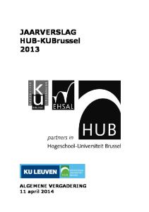 JAARVERSLAG HUB-KUBrussel 2013