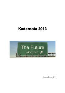 Kadernota 2013 Gemeente Cuijk, mei 2012