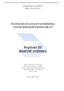 Kapitola 22 MOSTNÍ LOŽISKA