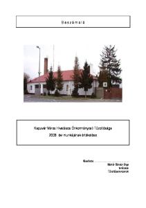 Kapuvár Város Hivatásos Önkormányzati Tűzoltósága évi munkájának értékelése