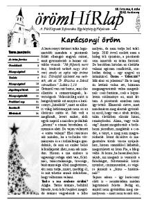 Karácsonyi öröm. A Fót-Központi Református Egyházközség Folyóirata