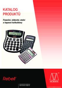 KATALOG PRODUKTŮ. Finanční, vědecké, stolní a kapesní kalkulátory