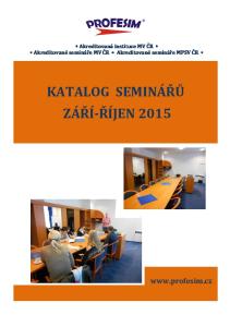 KATALOG SEMINÁŘŮ ZÁŘÍ-ŘÍJEN 2015