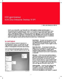 KDE gyorskalauz SUSE Linux Enterprise Desktop 10 SP1