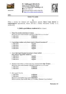 Kémia 7-8. osztály. 1. Játék a periódusos rendszerrel (kb. 10 perc)