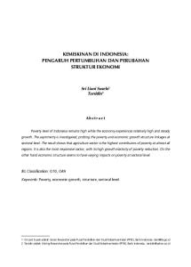 KEMISKINAN DI INDONESIA: PENGARUH PERTUMBUHAN DAN PERUBAHAN STRUKTUR EKONOMI