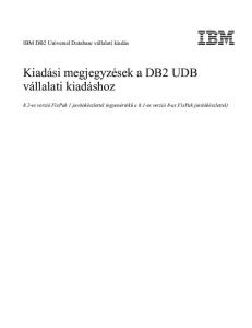 Kiadási megjegyzések a DB2 UDB vállalati kiadáshoz