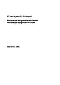 Kinderdagverblijf Buitenpret. Peuterspeelleergroep De Krullevaar Peuterspeelleergroep Pim&Pom PROTOCOL VVE