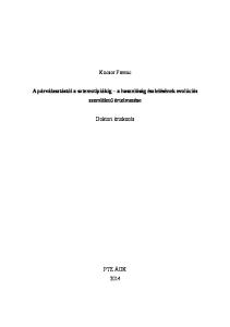 Kocsor Ferenc. A párválasztástól a sztereotípiákig a hasonlóság észlelésének evolúciós szemléletű értelmezése. Doktori értekezés