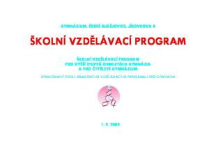 ŠKOLNÍ VZDĚLÁVACÍ PROGRAM