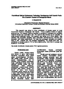 Kontribusi Sektor Kehutanan Terhadap Pendapatan Asli Daerah Pada Era Otonomi Daerah di Kabupaten Muna