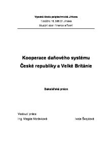 Kooperace daňového systému České republiky a Velké Británie