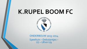 K.RUPEL BOOM FC. ONDERBOUW Speeltuin Debutantjes U7 U8 en U9