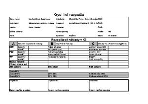 Krycí list rozpočtu. B C HSV Dodávky Práce přesčas Zařízení staveniště. Rozpočtové náklady v Kč. Montáž PSV