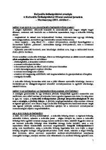 Kulturális örökségvédelmi stratégia A Kulturális Örökségvédelmi Hivatal szakmai javaslata Munkaanyag (2011. október)