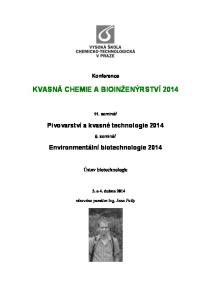 KVASNÁ CHEMIE A BIOINŽENÝRSTVÍ 2014