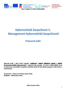 Kybernetická bezpečnost II. Management kybernetické bezpečnosti