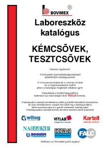 Laboreszköz katalógus KÉMCSÖVEK, TESZTCSÖVEK