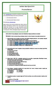 Latihan Soal Cpns Provinsi Banten