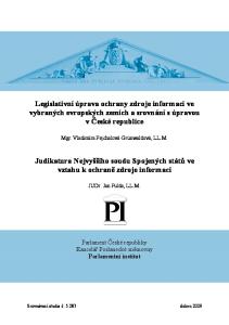 Legislativní úprava ochrany zdroje informací ve vybraných evropských zemích a srovnání s úpravou v České republice