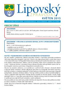 Lipovský ZPRAVODAJ KVĚTEN 2015 OBECNÍ ÚŘAD