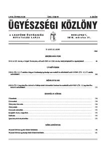 LVIII. ÉVFOLYAM ÁRA: 1105 Ft 3. SZÁM JOGSZABÁLYOK