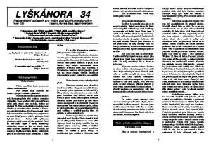 LYŠKÁNORA 34 Nepravidelný občasník pro vnitřní potřebu Nurnské družiny Traven 1053 Liscannor, Nurnská oblast, západní Gwendarron