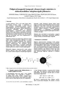 magnetit kompozit vékonyrétegek szintézise és elektrokatalitikus tulajdonságaik jellemzése