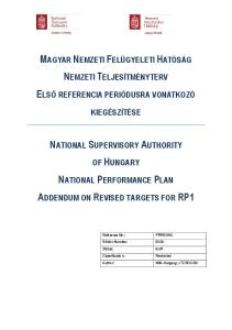 MAGYAR NEMZETI FELÜGYELETI HATÓSÁG NEMZETI TELJESÍTMÉNYTERV ELSŐ REFERENCIA PERIÓDUSRA VONATKOZÓ NATIONAL SUPERVISORY AUTHORITY