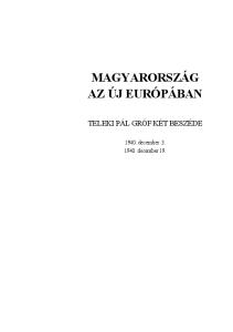 MAGYARORSZÁG AZ ÚJ EURÓPÁBAN