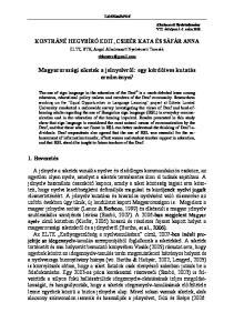 Magyarországi siketek a jelnyelvről: egy kérdőíves kutatás eredményei 1