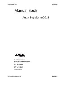 Manual Book. Andal PayMaster2014. Manual Book _1400.doc Page 1 of 125