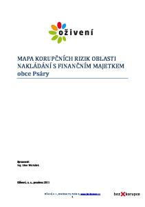 MAPA KORUPČNÍCH RIZIK OBLASTI NAKLÁDÁNÍ S FINANČNÍM MAJETKEM obce Psáry