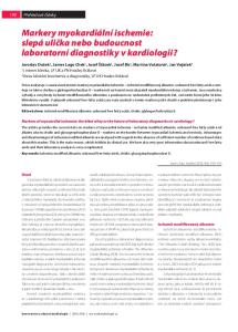 Markery myokardiální ischemie: slepá ulička nebo budoucnost laboratorní diagnostiky v kardiologii?