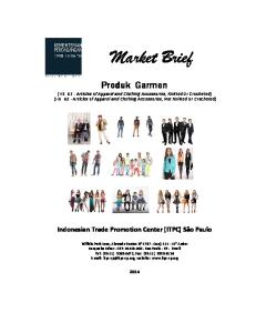 Market Brief. Produk. Indonesian Trade Promotion Center (ITPC) São Paulo