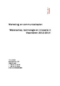 Marketing- en communicatieplan: Wetenschap, technologie en innovatie in Vlaanderen