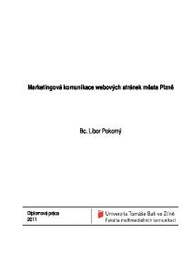 Marketingová komunikace webových stránek města Plzně. Bc. Libor Pokorný