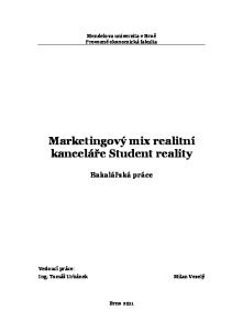 Marketingový mix realitní kanceláře Student reality