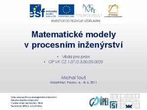 Matematické modely v procesním inženýrství