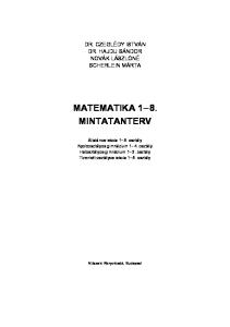 MATEMATIKA 1 8. MINTATANTERV