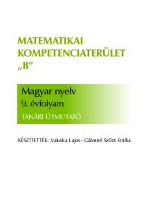 MATEMATIKAI KOMPETENCIATERÜLET B