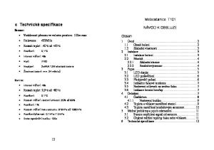 Meteostanice T101 NÁVOD K OBSLUZE. Obsah