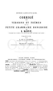 MÉTHODE GASPEY-OTTO-SAUER, CORRIGÉ DES VERSIONS E T TH ÈM ES DE LA I. KONT, CHARGÉ DE COURS A LA FACULTÉ DE8 LETTRES DE PARIS