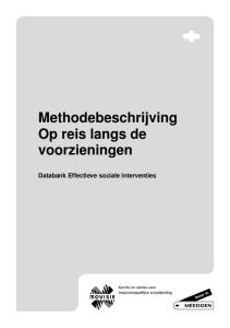 Methodebeschrijving Op reis langs de voorzieningen. Databank Effectieve sociale interventies