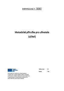 Metodická příručka pro uživatele (učitel)