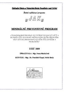 MINIMÁLNÍ PREVENTIVNÍ PROGRAM