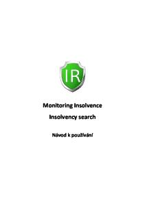 Monitoring Insolvence Insolvency search. Návod k používání