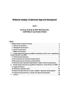 Možnosti analýzy a hodnocení dopravní dostupnosti