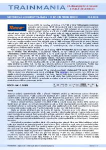 MOTOROVÁ LOKOMOTIVA ŘADY 111 DR OD FIRMY ROCO