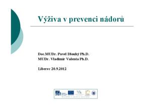 MUDr. Vladimír Valenta Ph.D. Liberec